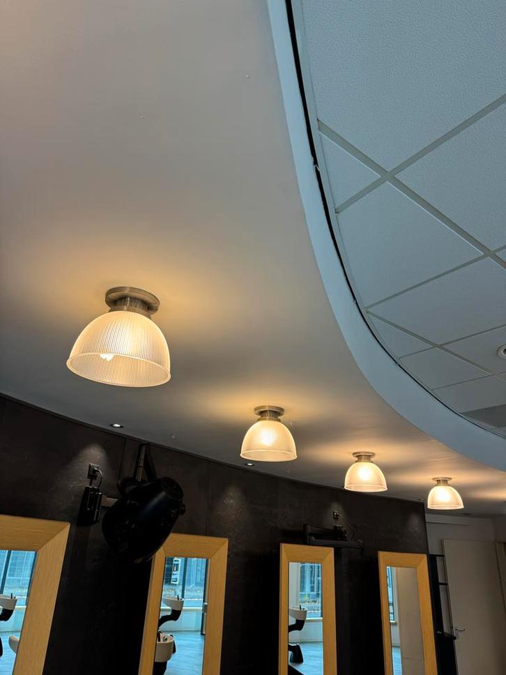 11 Industriële Plafondlampen, Huis en Inrichting, Lampen | Plafondlampen, Gebruikt, Metaal, Ophalen