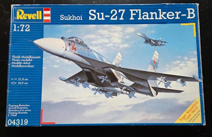 Revell  Sukhoi Su-27 Flanker-B 1:72 Oekrainse decals, Hobby en Vrije tijd, Modelbouw | Vliegtuigen en Helikopters, Zo goed als nieuw