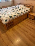 Houten bed ombouw ,inclusief lattenbodem , matras, Huis en Inrichting, Ophalen, Gebruikt, Bruin, 140 cm
