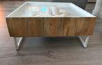 By-Boo hopper Salontafel afgewerkt met mangohout 85x85, Huis en Inrichting, Tafels | Salontafels, 50 tot 100 cm, Minder dan 50 cm