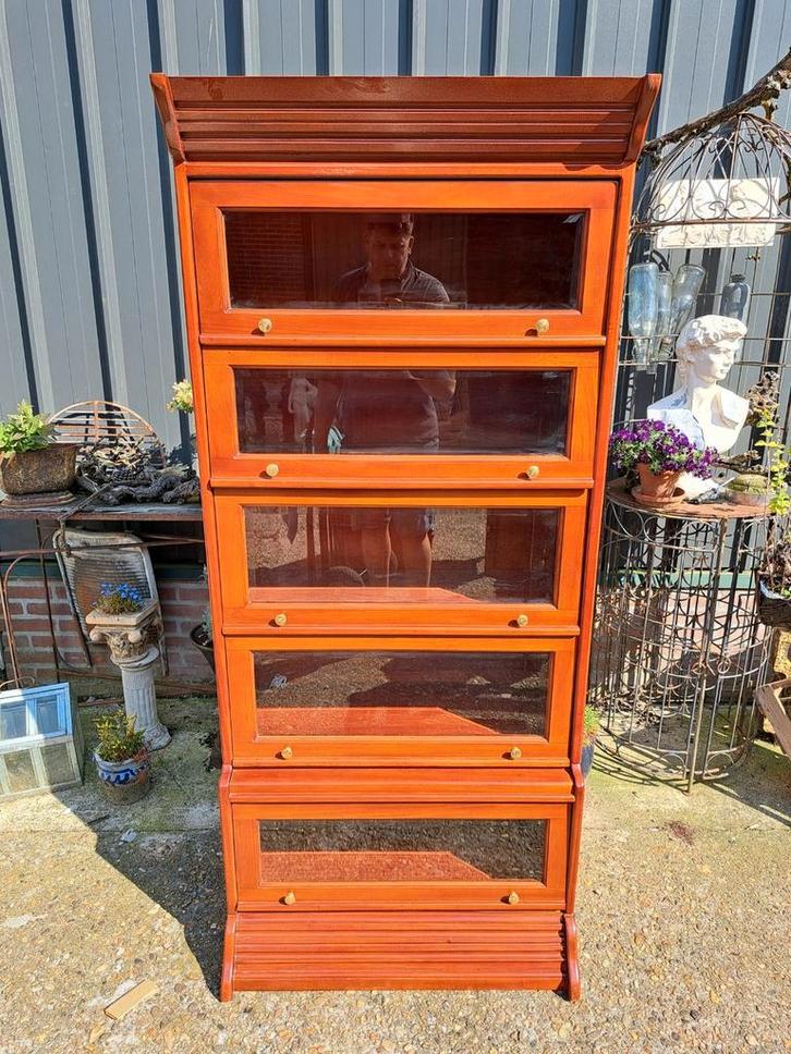 Klassieke Mahonie vitrinekast, boekenkast (Globe Wernicke, Huis en Inrichting, Kasten | Boekenkasten, Zo goed als nieuw, 25 tot 50 cm