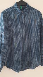 United Colors of Benetton blouse - maat 36 - blauw/beige, Ophalen of Verzenden, Zo goed als nieuw, Maat 36 (S), Blauw