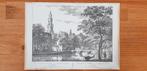 Prent (ets) 18e eeuw Amsterdam: Westerkerk en Keizersgracht, Antiek en Kunst, Ophalen of Verzenden
