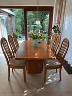 uitschuifbare eettafel met 6 stoelen skovby, Huis en Inrichting, Tafels | Eettafels, Ophalen, Gebruikt, Eikenhout, 50 tot 100 cm