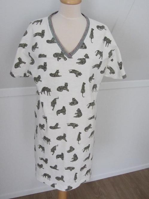 Jurkje 42, wit/groene luiaardprint, k.m. V-hals, 10FEET, Kleding | Dames, Badmode en Zwemkleding, Zo goed als nieuw, Overige typen