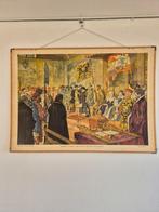 Schoolplaat - Karel V doet afstand van de regering, Ophalen, Geschiedenis