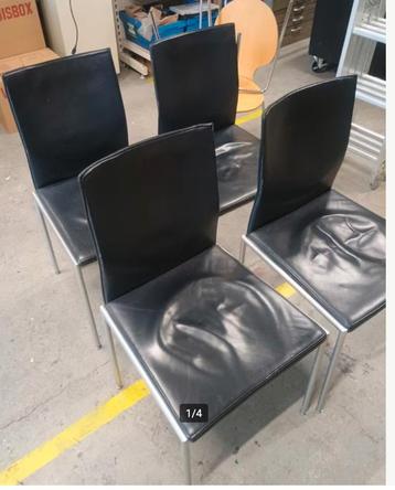 4 KFF design stoelen Leder gecombineerd met metaal. beschikbaar voor biedingen