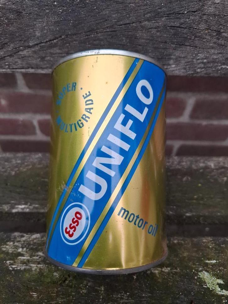 Oud ongeopend olieblik Esso Uniflo, Verzamelen, Merken en Reclamevoorwerpen, Zo goed als nieuw, Ophalen of Verzenden