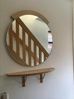 Wandspiegel met plankje, Huis en Inrichting, Woonaccessoires | Spiegels, Minder dan 100 cm, Rond, Zo goed als nieuw, 50 tot 75 cm