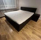 bed kan bezorgd worden 180x200 complete boxspring bed, Gebruikt, Eenpersoons, Bruin, Ophalen of Verzenden