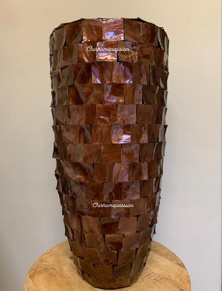 ERIC KUSTER STIJL VAAS MOTHER OF PEARL DEEP BROWN  2026!, Huis en Inrichting, Woonaccessoires | Vazen, Nieuw, Overige kleuren