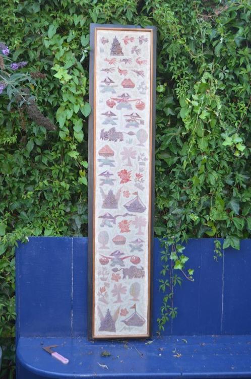 3 Leuke batiks in redelijke staat, op ééntje na dan., Antiek en Kunst, Kunst | Niet-Westerse kunst, Ophalen of Verzenden