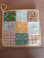 Vintage, retro patchwork pannenlap. Geel. 16x16 cm., Ophalen of Verzenden, Zo goed als nieuw, Geel