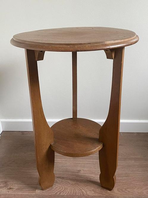 Vintage Eiken-Houten Plantentafeltje Amsterdamse School Hout, Antiek en Kunst, Antiek | Meubels | Tafels, Ophalen