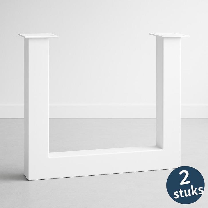 U-poten set set 2 stuks stalen U-tafelpoten U poten wit, Huis en Inrichting, Tafelonderdelen, Ophalen