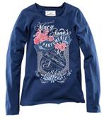 H&M blauw roze shirtje top longsleeve PARFUMERIE mt 110-116, Meisje, H&M, Nieuw, Ophalen of Verzenden