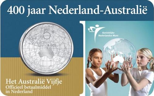 Nederland 5 euro 400 j. Nederland-Australië zilver coincard, Postzegels en Munten, Munten | Nederland, Setje, Euro's, Koningin Beatrix