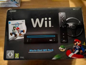 Nintendo Wii Zwart - Mario Kart Pack beschikbaar voor biedingen