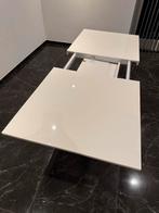 Moderne Hoogglans Witte Eettafel, Huis en Inrichting, Tafels | Eettafels, Ophalen, Kunststof, 100 tot 150 cm, Zo goed als nieuw