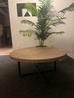 Paris salon tafel ( eikenblad) met onderstel metaal, Huis en Inrichting, Ophalen, Rond, Zo goed als nieuw, 100 tot 150 cm