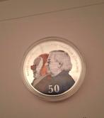 Bassie & Adriaan 50 Jaar TV Herdenkingsmunt, Ophalen of Verzenden, Noord-Amerika, Losse munt, Zilver