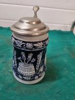 bierpul gott erhalts duits aardewerk tinnen deksel, Verzamelen, Glas en Borrelglaasjes, Ophalen of Verzenden, 'T Olde Gre-j, Info@toldegrej.nl