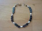 hematiet steen hartjes en glaspareltjes armband 19 cm lengte, Overige materialen, Verzenden, Zwart, Zo goed als nieuw
