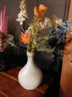 Witte shine vaas incl. vrolijke bloemen, Nieuw, Ophalen of Verzenden