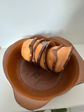 Vintage Houten Schaal Pindastel Notenstel Japan Japandi beschikbaar voor biedingen