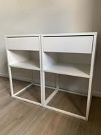 2 IKEA VIKHAMMER nachtkastjes, wit, 40x39x65 cm, Ophalen, Zo goed als nieuw, Hout, Minder dan 45 cm