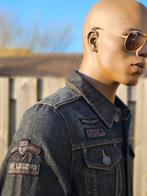 Pme Legend spijkerjas / denim jeans jack met badges (L) zgan, Maat 52/54 (L), Blauw, Ophalen of Verzenden, Zo goed als nieuw