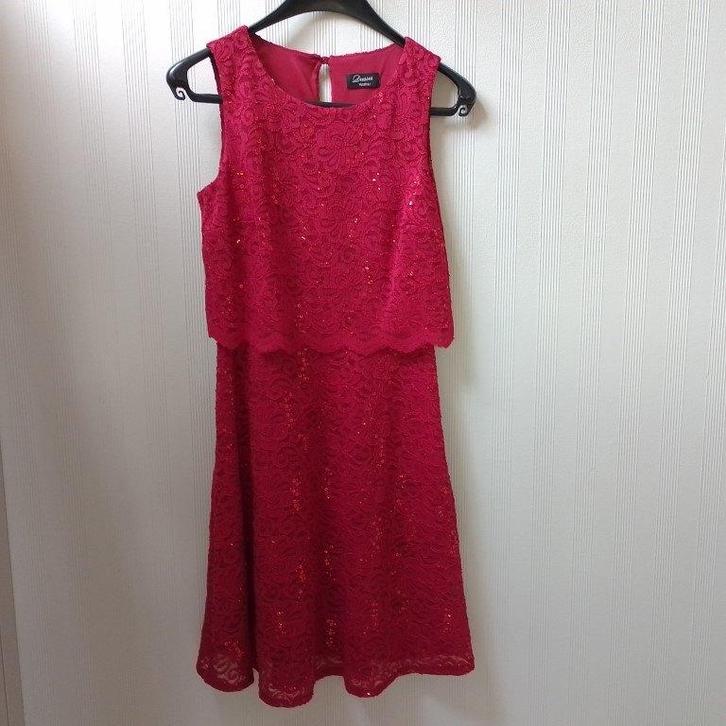 Feestjurk, Kleding | Dames, Gelegenheidskleding, Zo goed als nieuw, Galajurk, Maat 38/40 (M), Rood, Ophalen of Verzenden