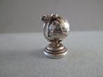 Oude bedel zilver Wereldbol Globe draait, Verzenden, Zilver, Hanger