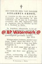 Groot Gerardus 1910 Heilo - 21657, Verzamelen, Bidprentjes en Rouwkaarten, Bidprentje, Ophalen of Verzenden