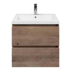 Porto slim 60 onderkast wastafel Grey oak 2 lades (1), Ophalen, Nieuw, Wastafel