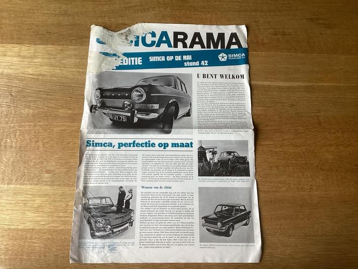Simca Rai 1969 krant, Boeken, Auto's | Folders en Tijdschriften, Gelezen, Overige merken, Ophalen of Verzenden