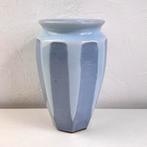 Originele Japanse Asahiyaki bloemenvaas | Asahigama, Blauw, Aardewerk of Porselein, Ophalen of Verzenden, Zo goed als nieuw