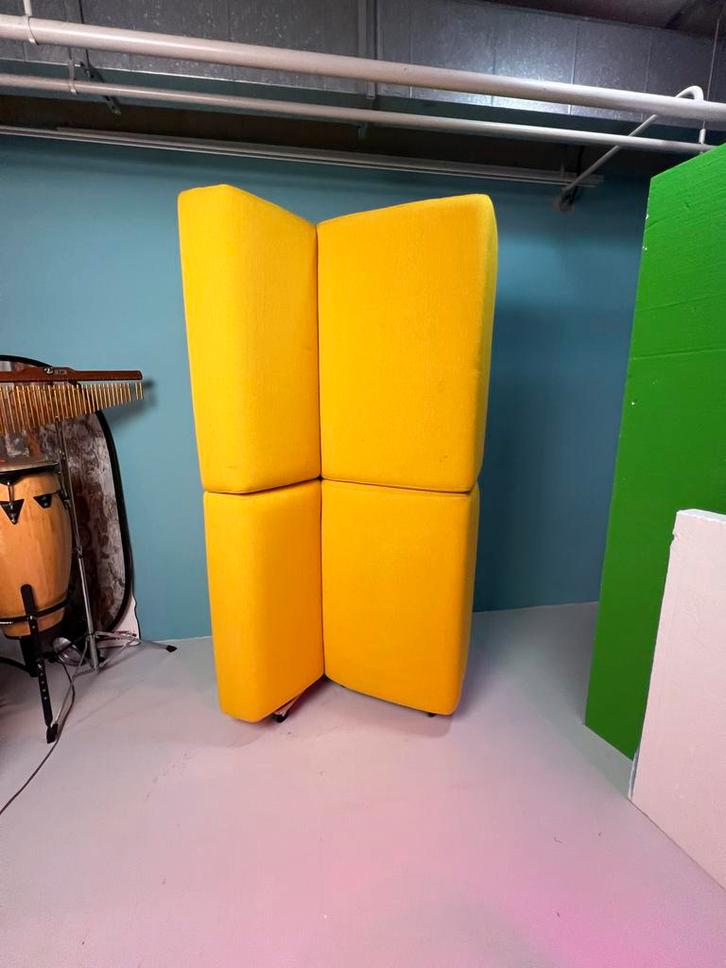Twee Gele Zitelementen - Modulair!, Huis en Inrichting, Woonaccessoires | Kamerschermen, Zo goed als nieuw, Ophalen of Verzenden