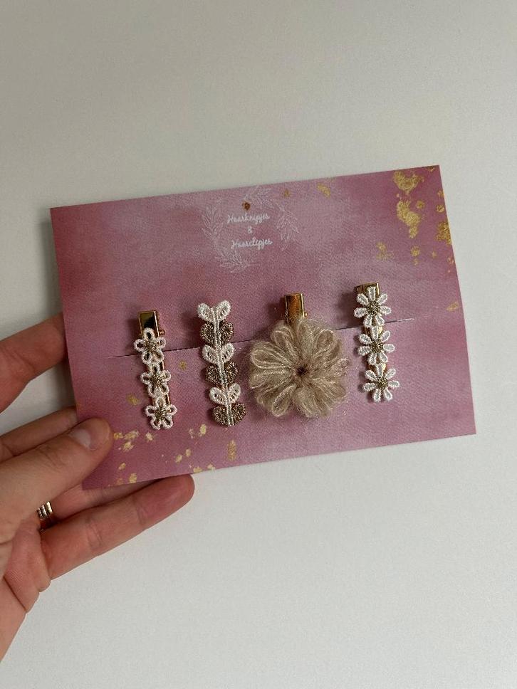 Setje haarknipjes & haarclipjes schuifspeldjes naturel kleur, Kinderen en Baby's, Kindermode-accessoires, Nieuw, Ophalen of Verzenden