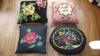 retro Kussens handwerk, Huis en Inrichting, Woonaccessoires | Kussens, Ophalen of Verzenden, Zo goed als nieuw, Zwart, Vierkant