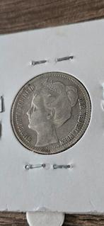 Zilveren halve gulden 1905 wilhelmina, ½ gulden, Zilver, Ophalen of Verzenden, Koningin Wilhelmina