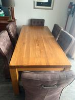 Eettafel massief eiken met 6 mooie stoelen, Huis en Inrichting, Complete eetkamers, Ophalen, Zo goed als nieuw, 4 tot 6 stoelen
