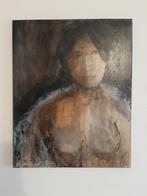 Schilderij portret vrouw naaktportret, Ophalen of Verzenden