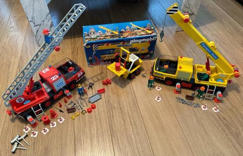 Playmobil vintage kraan, brandweerauto en heftruck, Kinderen en Baby's, Speelgoed | Playmobil, Gebruikt, Ophalen of Verzenden