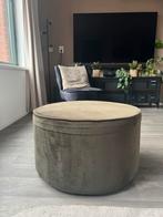 WOOOD poef Sara laag model warmgroen fluweel polyester stof, Ophalen, Zo goed als nieuw, Stof, 50 tot 75 cm