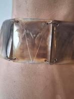 Vintage armband met vierkante parelmoerplaatjes, Verzenden, Zo goed als nieuw, Overige kleuren, Overige materialen