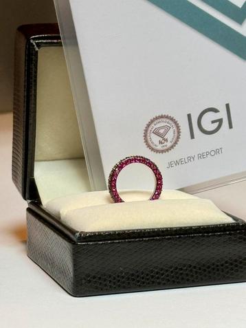 Gouden ring diamant & robijn totaal 4,54ct! IGI certificaat! beschikbaar voor biedingen