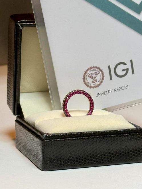 Gouden ring diamant & robijn totaal 4,54ct! IGI certificaat!, Sieraden, Tassen en Uiterlijk, Ringen, Nieuw, Dame, 17 tot 18, Goud