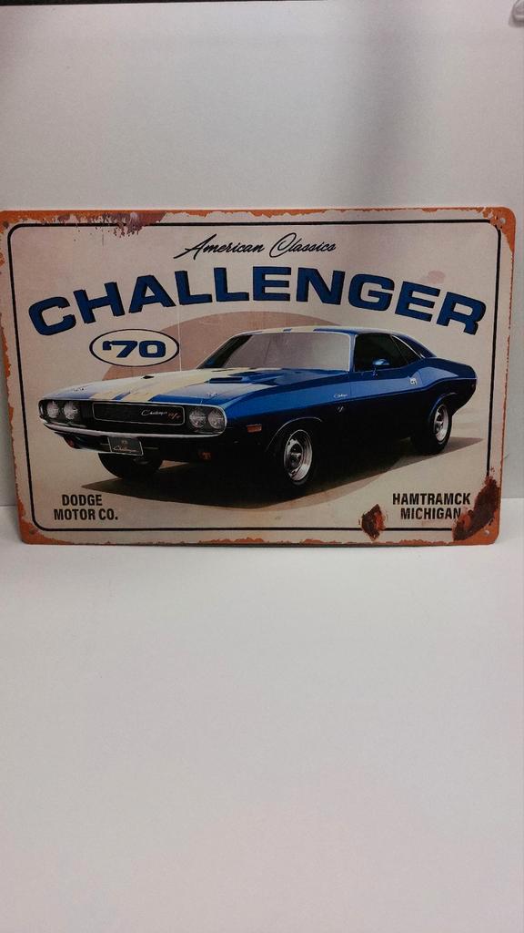 Aluminium Wanddecoratie - Dodge Challenger 20x30cm, Huis en Inrichting, Woonaccessoires | Wanddecoraties, Ophalen of Verzenden