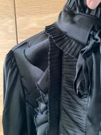 Zwarte glanzende blouse Goldie Estelle mt S, Goldie Estelle, Zwart, Ophalen of Verzenden, Zo goed als nieuw